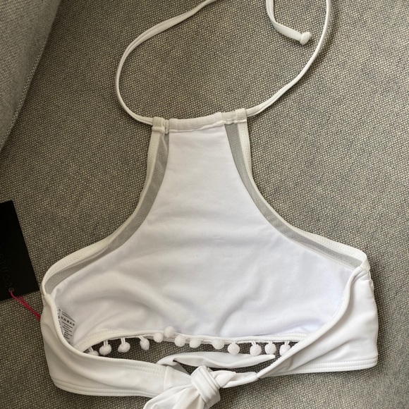 ASOS South Beach Pom Pom Trim Halter Bikini Top - Picture 7 of 9